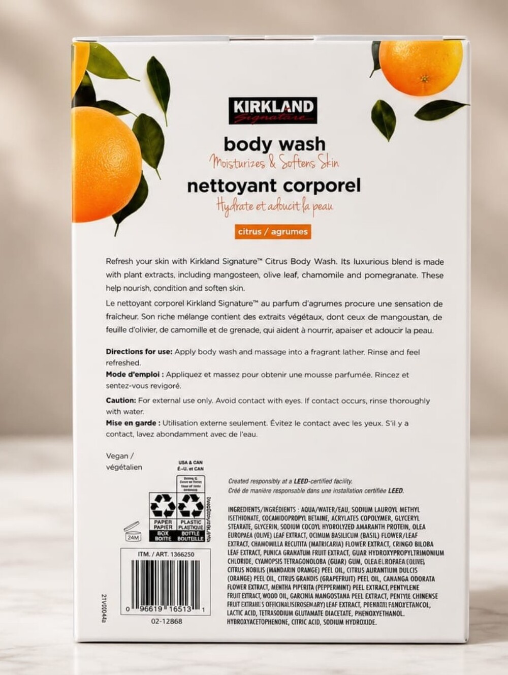 Kirkland Signature Citrus Body Wash Twin Pack - White & Orange - Picture 2 of 4